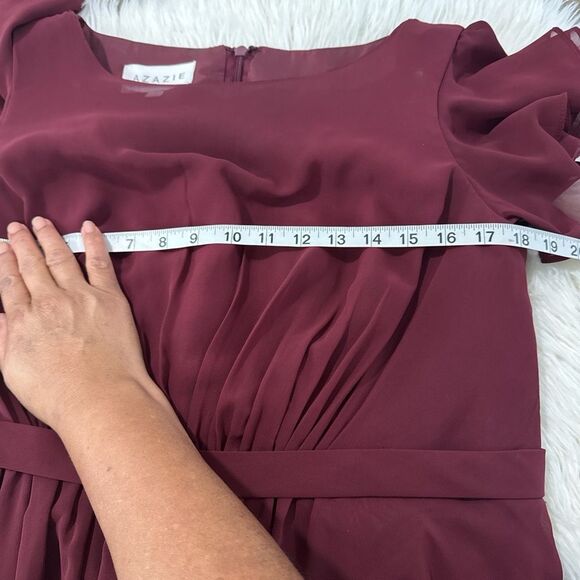 AZAZIE Elegant Burgundy Evening Gown .Size 14 - Picture 4 of 8